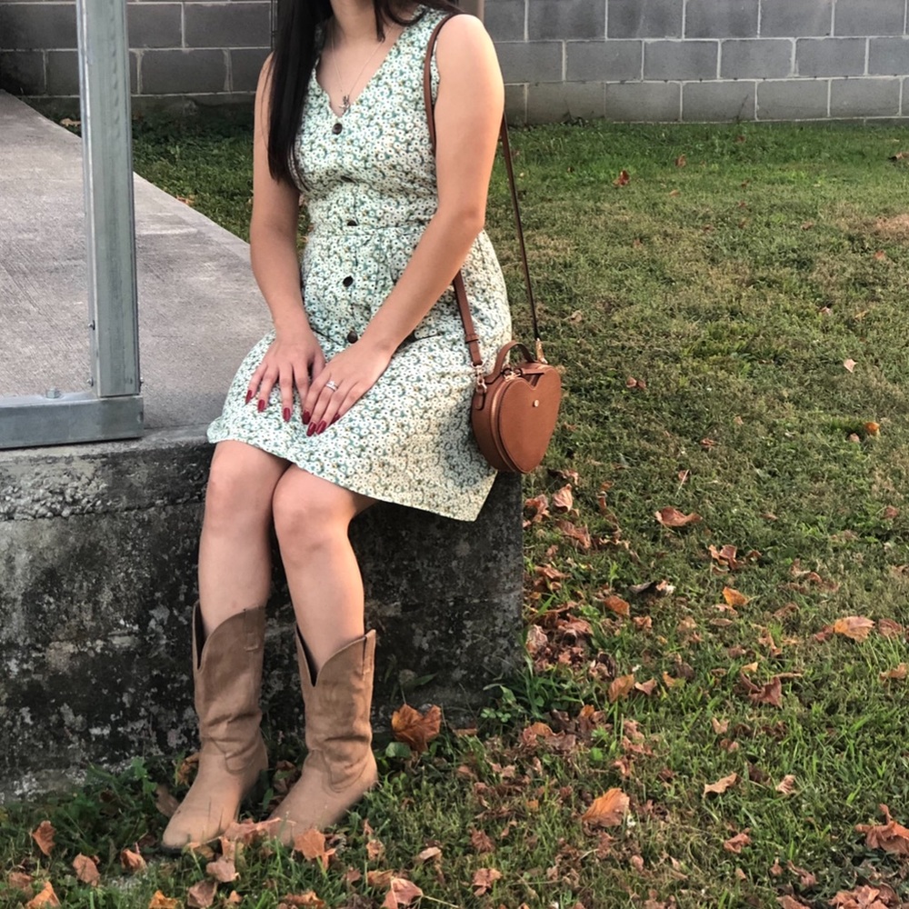 cute flowery green dress